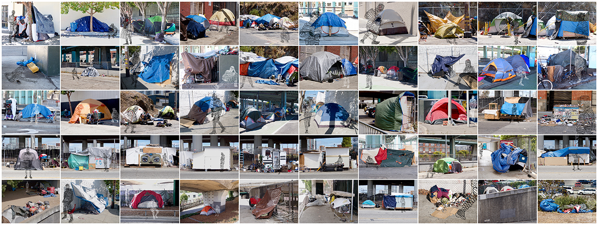 "Tent City, San Francisco" collage